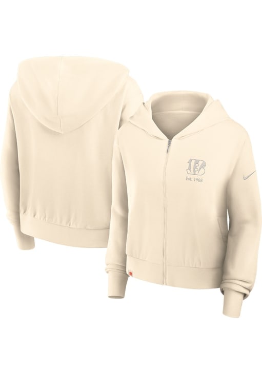 Cincinnati Bengals Nike Womens NATURAL Glory Long Sleeve Full Zip