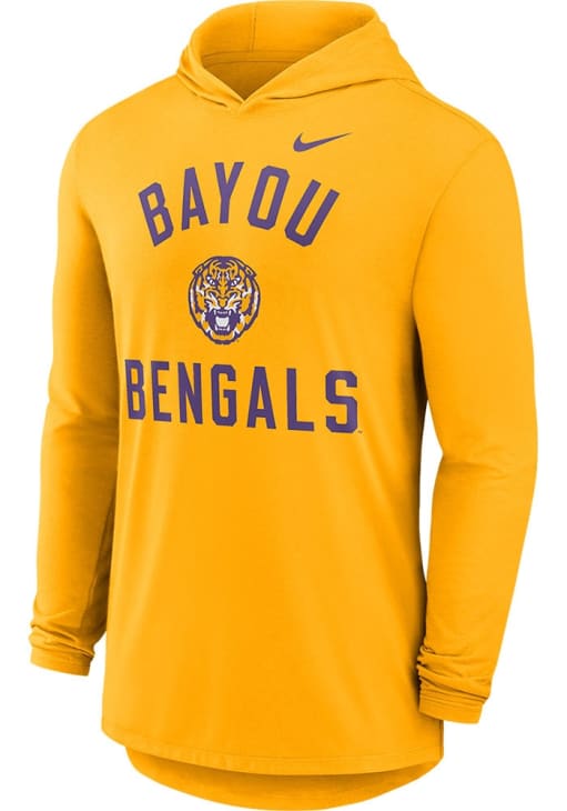 Nike LSU Tigers Mens GOLD Arch Lightweight Hoodie - 173216924