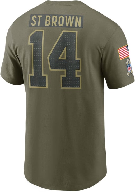 Amon-Ra St. Brown Detroit Lions OLIVE Salute to Service Short