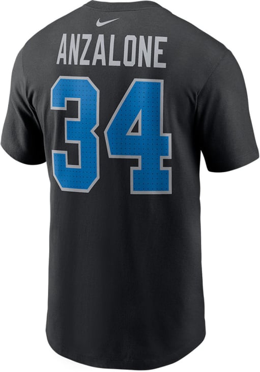 Alex Anzalone Detroit Lions BLACK Alt Short Sleeve Player T Shirt