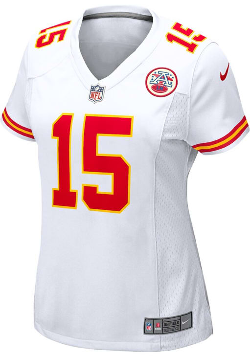Patrick Mahomes Womens Kansas City Chiefs WHITE Road Game Football
