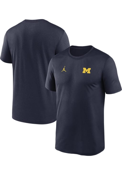 Nike Michigan Wolverines BLUE Sideline Legend Short Sleeve T Shirt