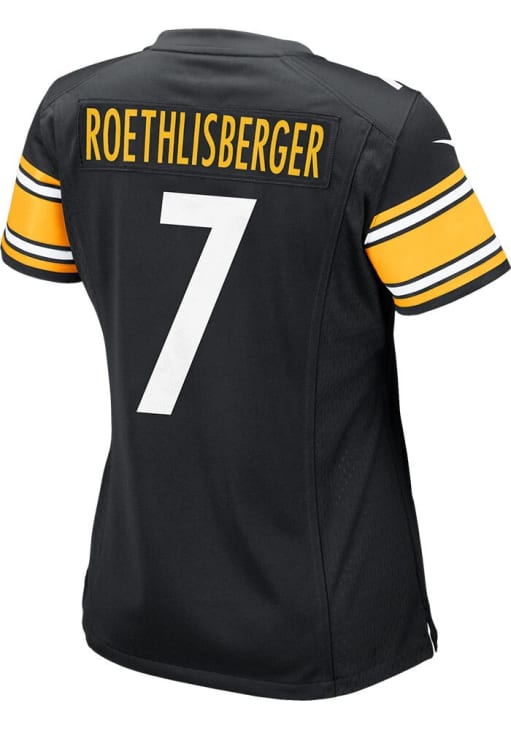 Ben Roethlisberger Nike Pittsburgh Steelers Womens Black Home Game Football Jersey, Black, 100% POLYESTER, Size S