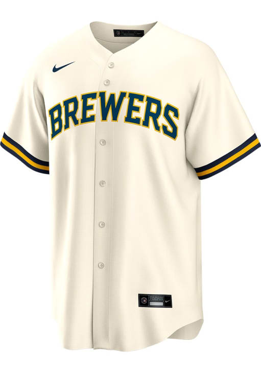 Jackson Chourio Milwaukee Brewers Mens Replica IVORY Home Jersey