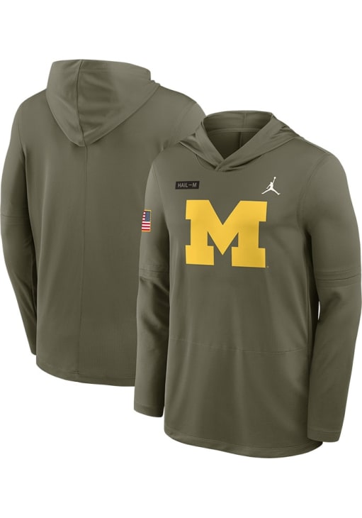Nike Michigan Wolverines Mens OLIVE Military Appreciation Jordan