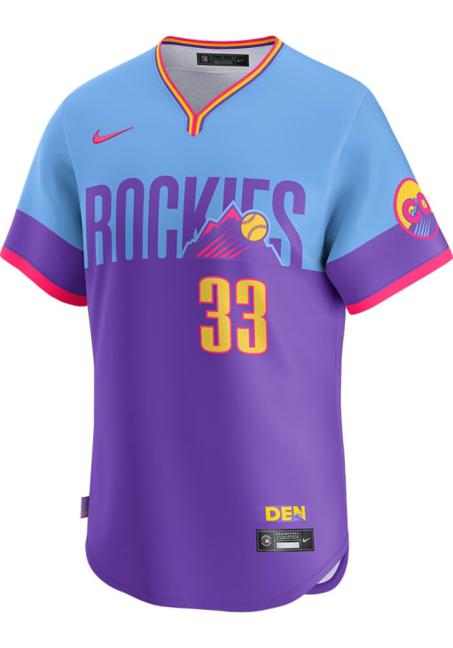 Larry Walker Colorado Rockies Mens PURPLE City Connect Limited