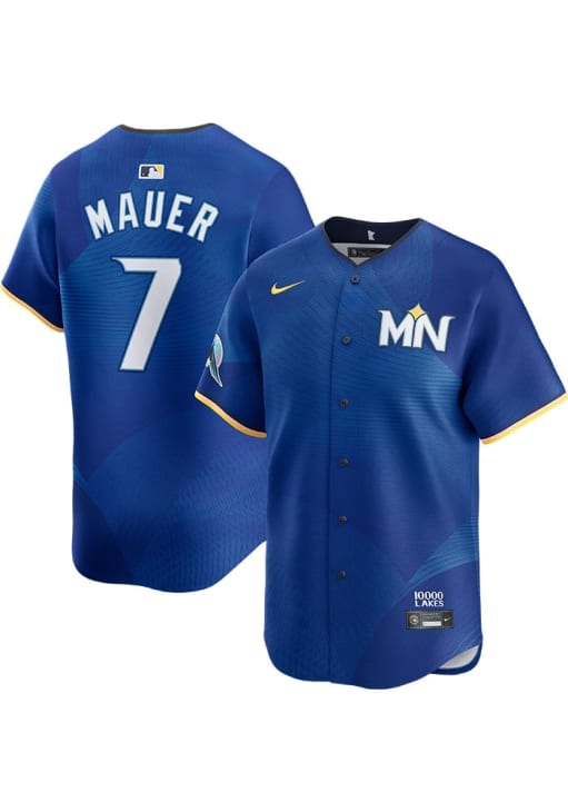 Joe Mauer Minnesota Twins Mens BLUE City Connect Limited Baseball
