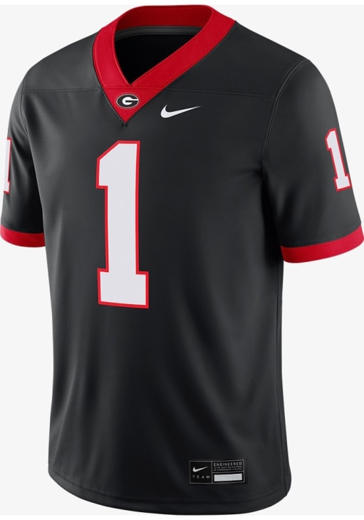 Nike Georgia Bulldogs BLACK Football Vapor Jersey - 173223727