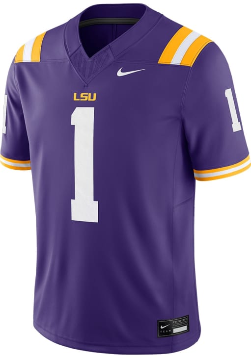 Nike LSU Tigers PURPLE Football Vapor Jersey - 173226956