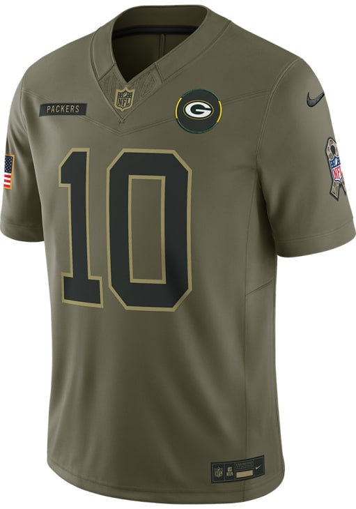 Jordan Love Green Bay Packers Mens OLIVE Salute to Service Limited