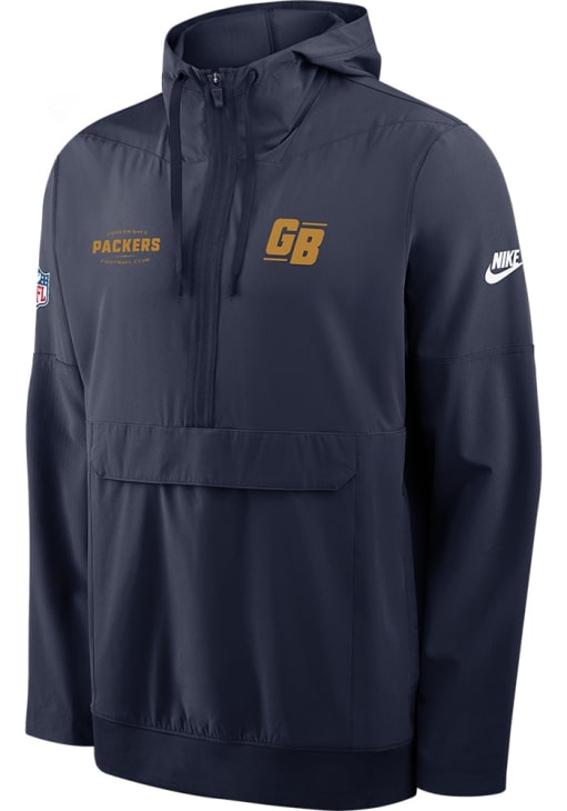 Nike Green Bay Packers ウォームアップジャケット Nike Green Bay Packers Mens Alternate Sideline Anorak NAVY