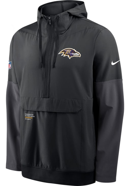 L ナイキ RISE PACK REISSUE アノラックジャケット 黒タグ付 Nike Baltimore Ravens Mens Sideline Anorak BLACK Pullover Jackets