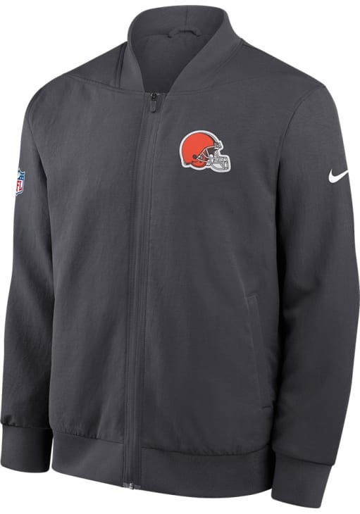 OREO スタジャン Lサイズ ブラウン/グレー Nike Cleveland Browns Mens ANTHRACITE Sideline Bomber Medium