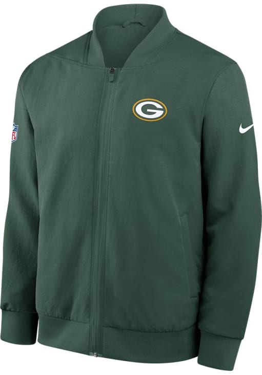 Nike Green Bay Packers Mens GREEN Sideline Bomber Medium Weight
