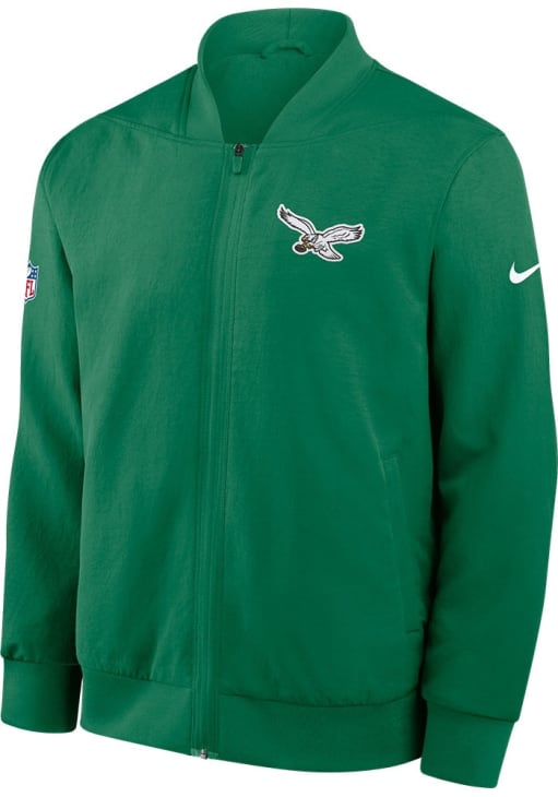 EAGLES ウォームアップジャケット 緑 Nike Philadelphia Eagles Mens KELLYGREEN Sideline Bomber Medium
