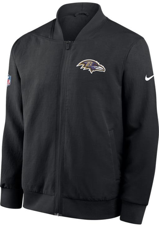 Nike Baltimore Ravens Mens BLACK Sideline Bomber Medium Weight