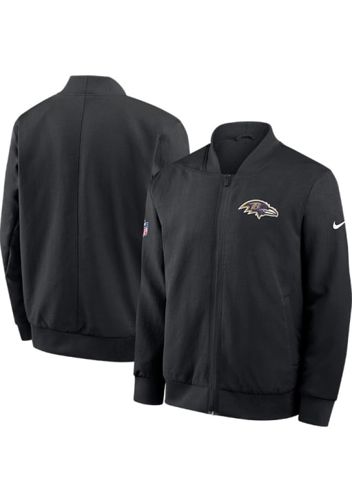 Nike Baltimore Ravens Mens BLACK Sideline Bomber Medium Weight