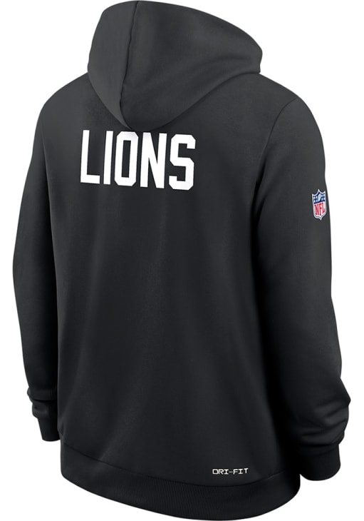Nike Detroit Lions Mens BLACK Alternate Sideline Hoodie - 173227194