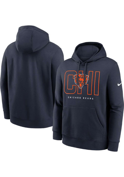 Nike Chicago Bears Mens NAVY Club Hoodie - 173227275