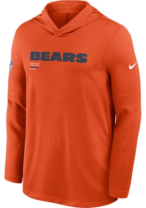 Nike Chicago Bears Mens ORANGE Sideline Lightweight Hoodie - 173227476 Nike Chicago Bears Mens ORANGE Sideline Lightweight Hoodie - 173227476