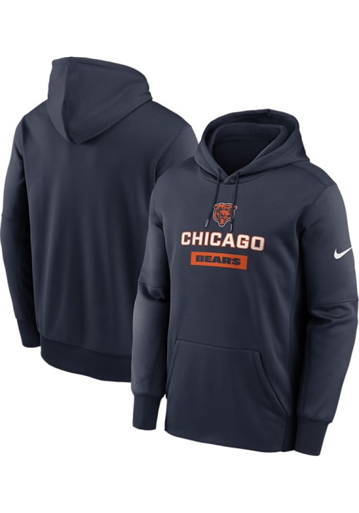 Chicago Bears Mens Nike NAVY Therma Hood - 173227503