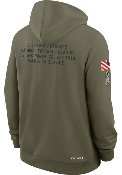 Nike Green Bay Packers Mens GREEN Salute to Service Hoodie - 173227672