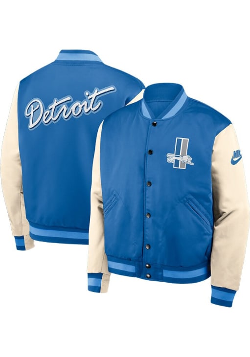 Nike Detroit Lions Mens BLUE Rewind Legacy Medium Weight Jacket