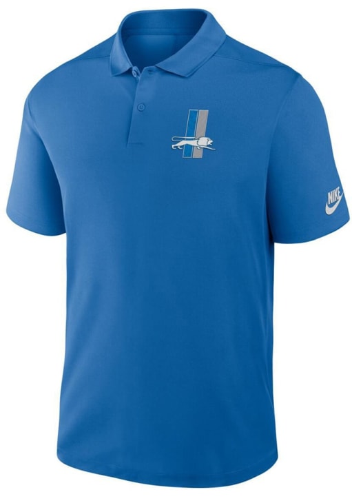 Nike Detroit Lions Mens Rewind Victory BLUE Short Sleeve Polo