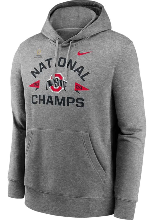 nike men's ohio state buckeyes gray club fleece pullover hoodie