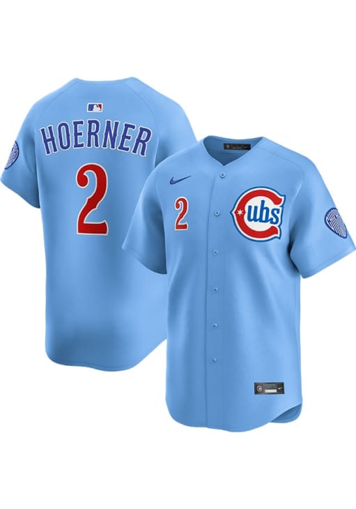 Nico Hoerner Chicago Cubs Mens LIGHT BLUE Alt Limited Baseball