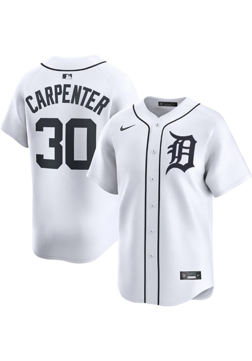 Kerry Carpenter Detroit Tigers Mens White Home Limited Baseball