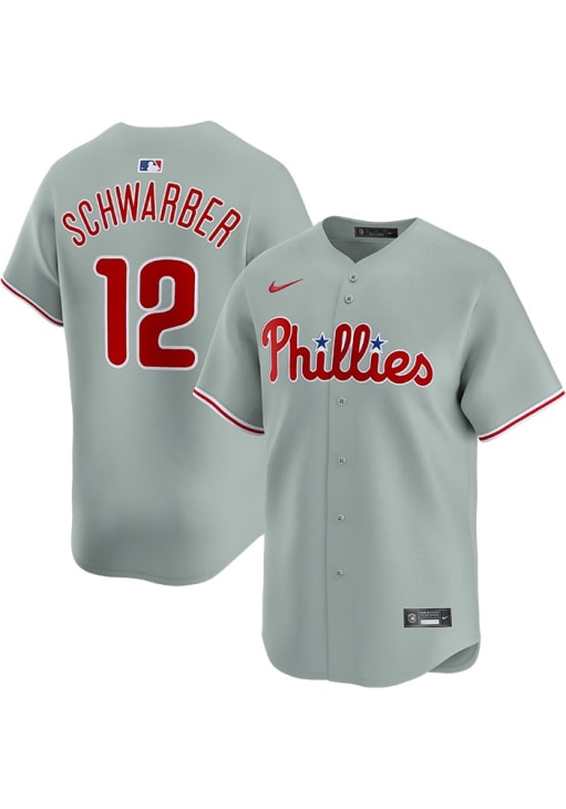 Kyle Schwarber Philadelphia Phillies Mens GREY Road Limited