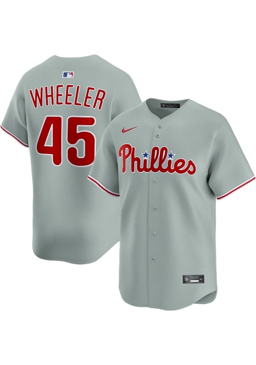 PHILTRE PHILIAセット Zack Wheeler Philadelphia Phillies Mens GREY Road Limited Baseball