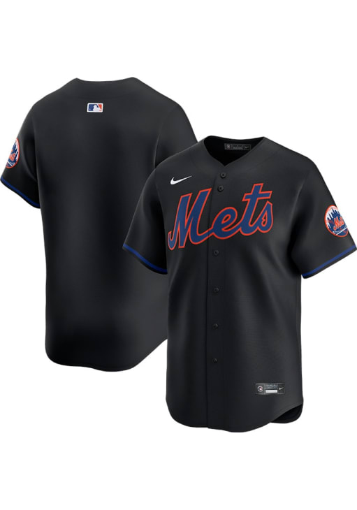 Nike New York Mets Mens BLACK Alternate Blank Limited Baseball