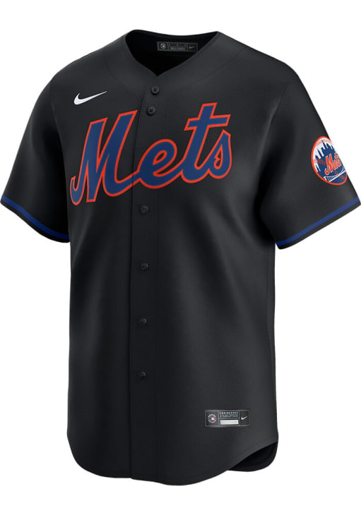 【NIKE】MLB・ニューヨーク・メッツ・ベースボールシャツ・Lサイズ Nike New York Mets Mens BLACK Alternate Blank Limited Baseball