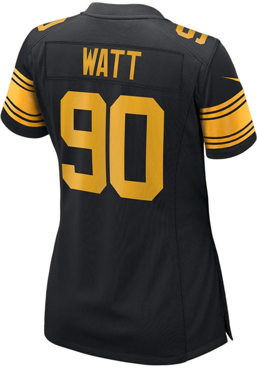 TJ Watt Womens Pittsburgh Steelers BLACK Alternate Game Football