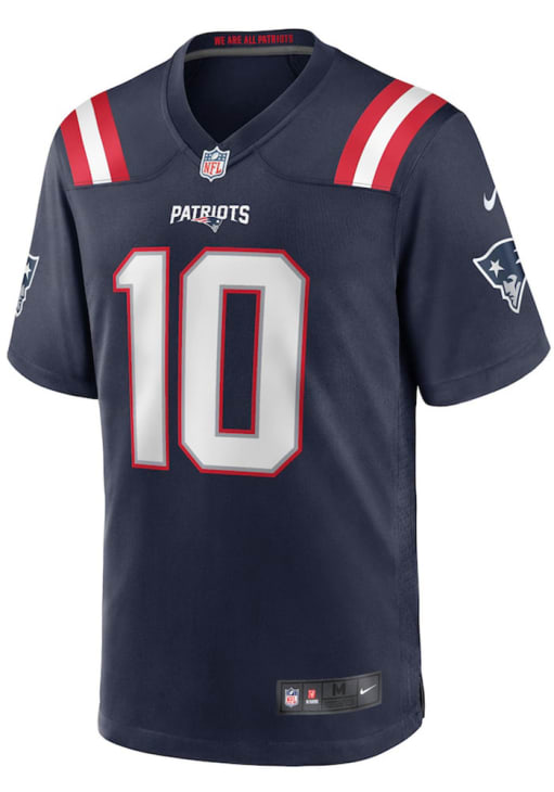 Mac Jones New England Patriots NAVY Home Game Jersey - 17323138