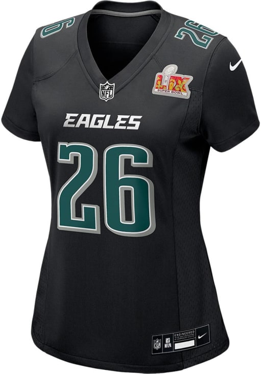 Saquon Barkley Womens Philadelphia Eagles BLACK 2024 Super Bowl