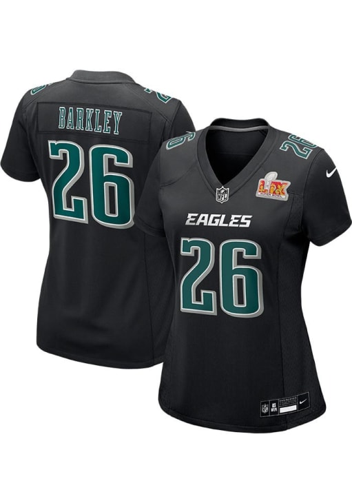 Saquon Barkley Womens Philadelphia Eagles BLACK 2024 Super Bowl