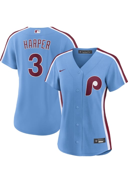 Bryce Harper Philadelphia Phillies Womens Replica LIGHT BLUE