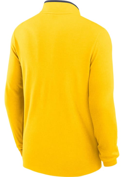 Nike Mens MAIZE Michigan Wolverines Jordan Victory Long Sleeve Qtr