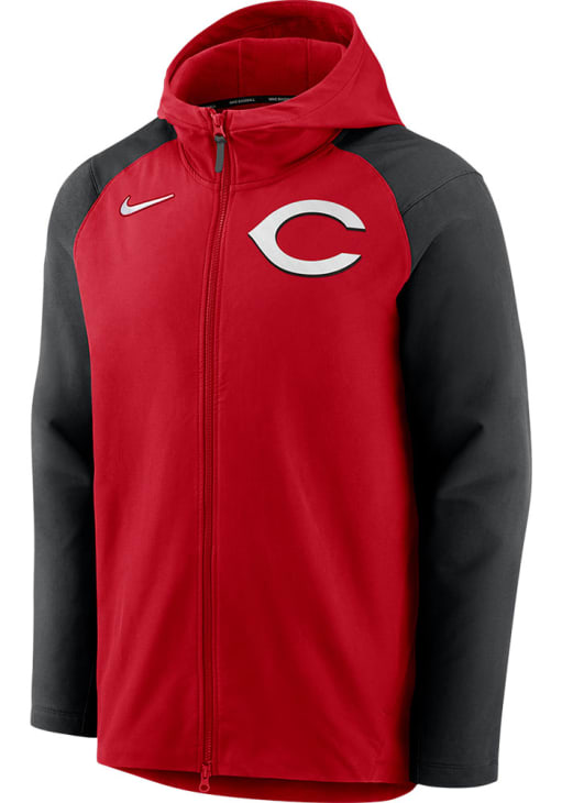Nike Cincinnati Reds Mens Red PLAYER THERMA FULL ZIP JACKET Zip