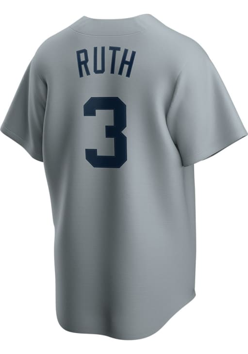 New York Yankees Babe Ruth Nike GREY Throwback Cooperstown Jersey