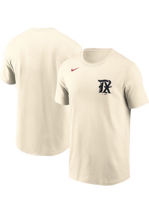 Nike Texas Rangers TAN City Connect Logo Short Sleeve T Shirt