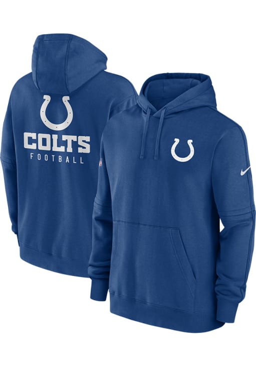 Nike Indianapolis Colts Mens BLUE Sideline Club Fleece Hoodie