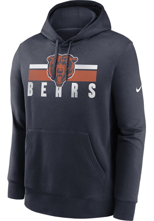 Nike Chicago Bears Mens NAVY BLITZ CLUB Hoodie - 17326384