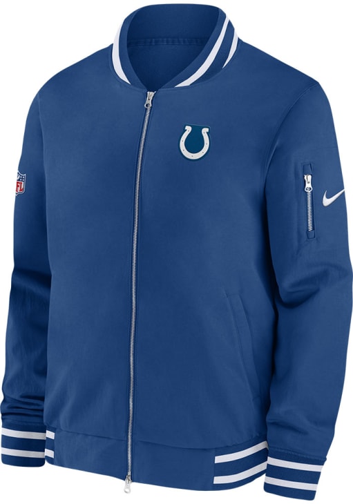 Nike Indianapolis Colts Mens BLUE Sideline Coach Bomber Medium