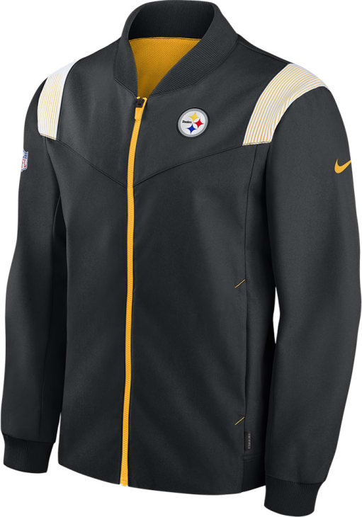 Nike Pittsburgh Steelers Mens BLACK COACH BOMBER Heavyweight