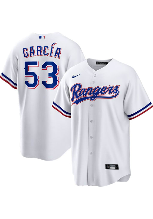 ラッセル社製　アンドリュー・ジョーンズ　レプリカユニフォーム Adolis Garcia Texas Rangers Mens Replica WHITE Home Jersey - 17328659