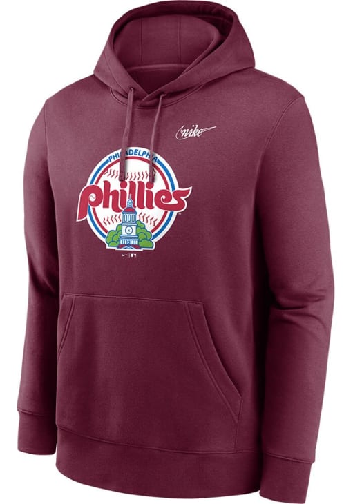 Nike Philadelphia Phillies Mens MAROON Coop Club Hoodie - 17329156
